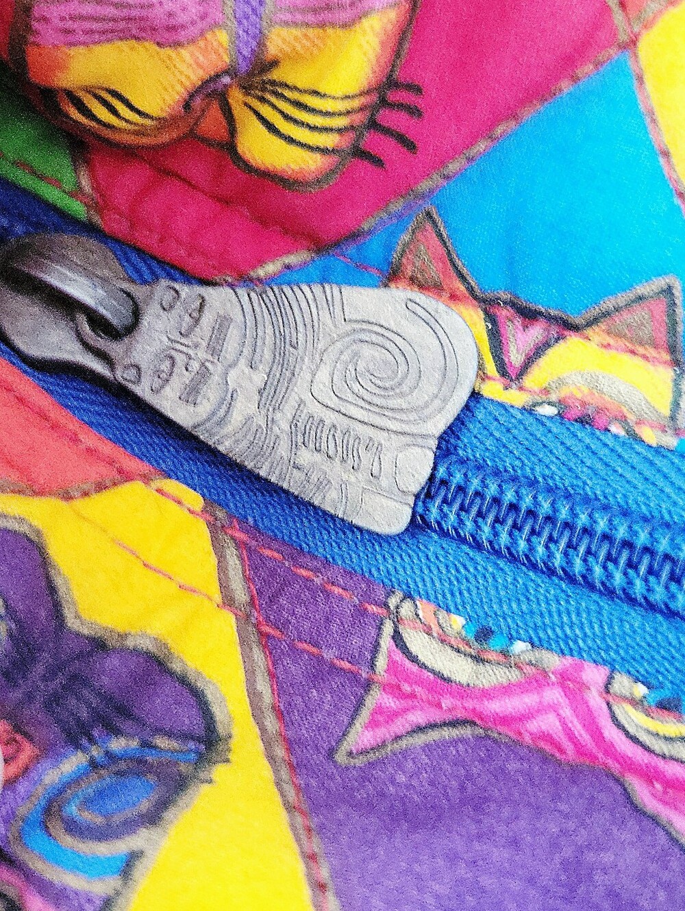 Vintage Laurel Burch Whimsy Feline Cat Face Quilted Top Handle Purse NWT - Picture 8 of 13